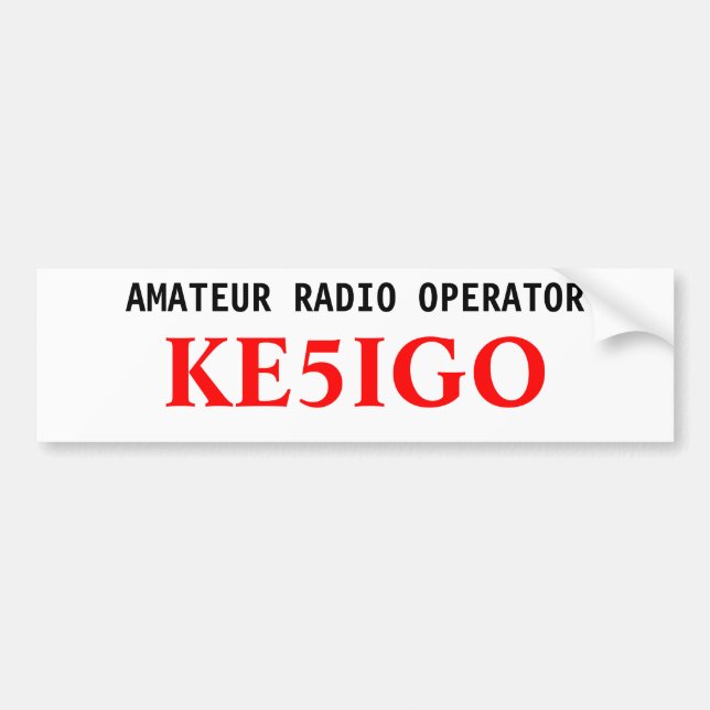 Pegatina Para Coche Amateur Radio Operator Bumper Sticker (Frente)