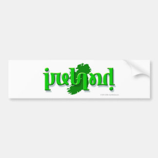 Pegatina Para Coche Ambigram de "Irlanda" en una silueta de Irlanda