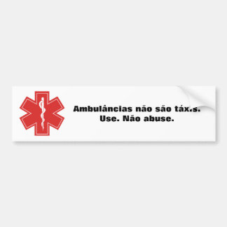 Pegatina Para Coche Ambulâncias não são táxis.