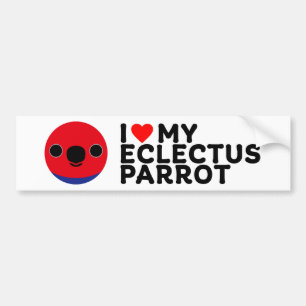 Pegatina Para Coche AME A MI LORO ECLECTUS - Hembra