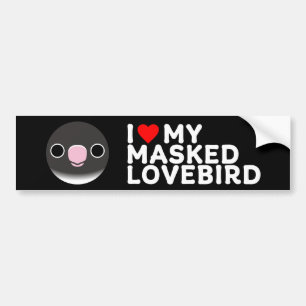 Pegatina Para Coche AME A MI LOVEBIRD ENMASCARADO – Mauve