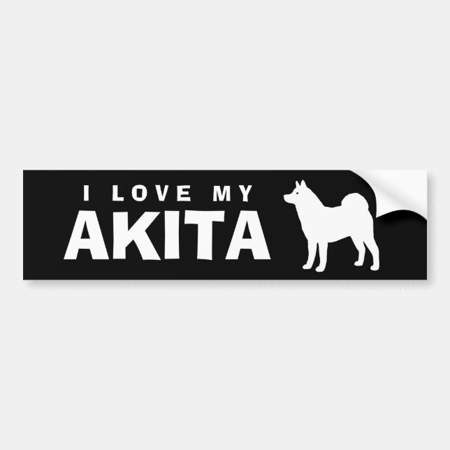 PEGATINA PARA COCHE AME MI AKITA (Frente)