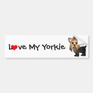Pegatina Para Coche Ame mi Yorkshire Terrier