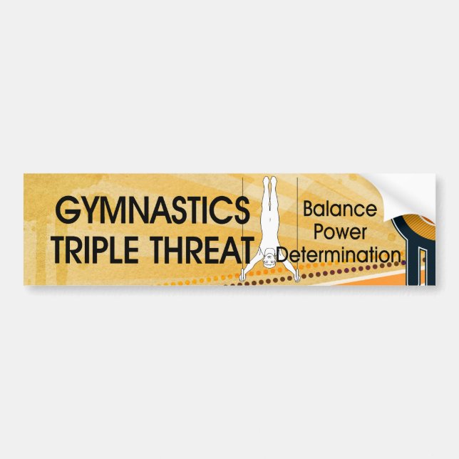 Pegatina Para Coche Amenaza SUPERIOR del triple de la gimnasia (Frente)