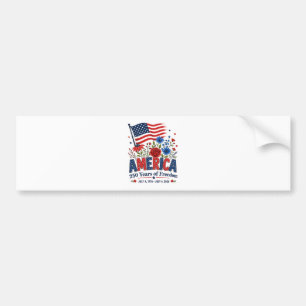 Pegatina Para Coche América 250 Años de Libertad Bandera Floral