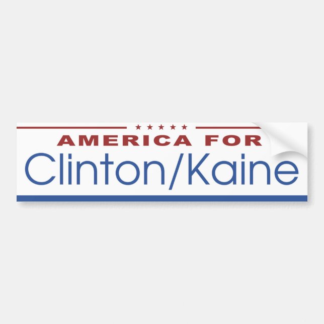 Pegatina Para Coche América para Clinton/Kaine 2016 (Frente)