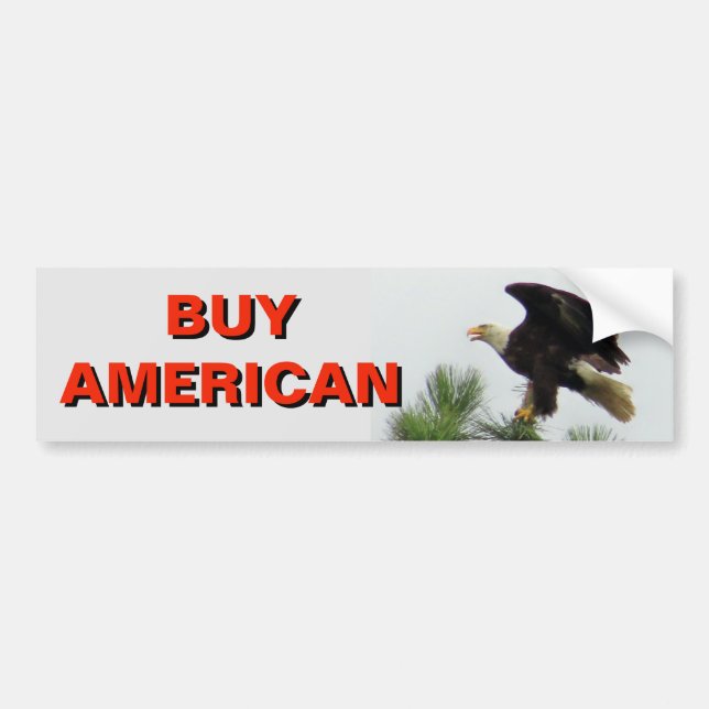 Pegatina Para Coche American Eagle Buy American (Frente)