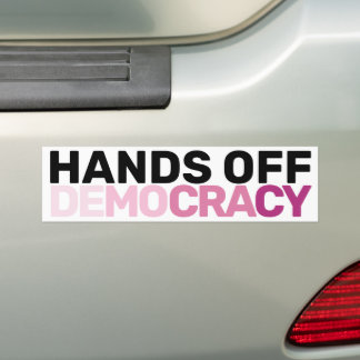 Pegatina Para Coche American Feminist Protest Art Hands Off Democracy