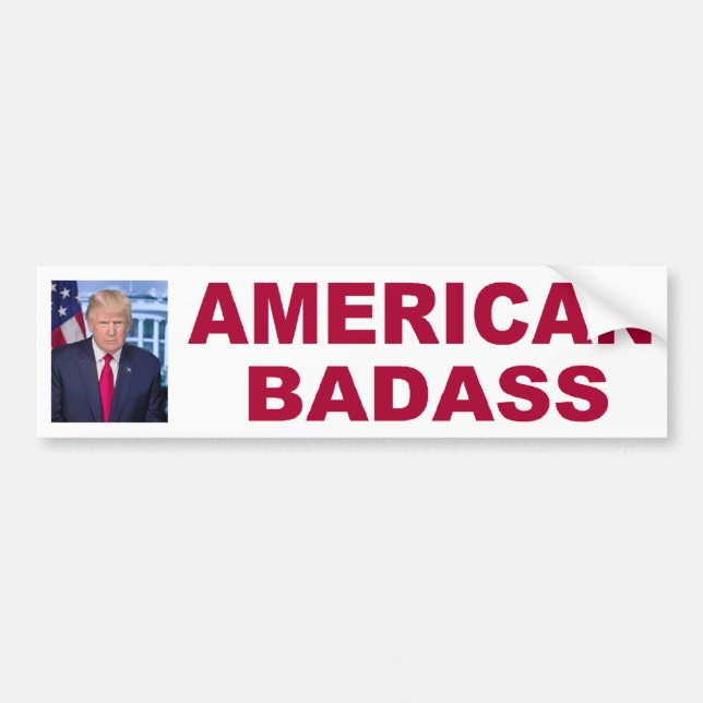 Pegatina Para Coche Americano Badass 2020 de Donald Trump (Frente)