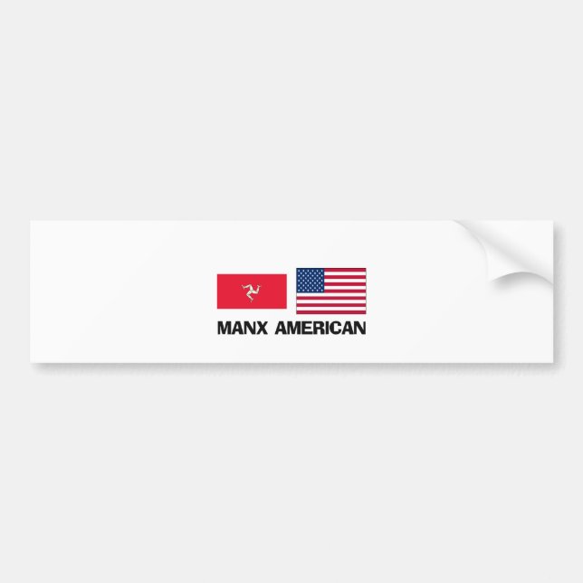 Pegatina Para Coche Americano de la Isla de Man (Frente)