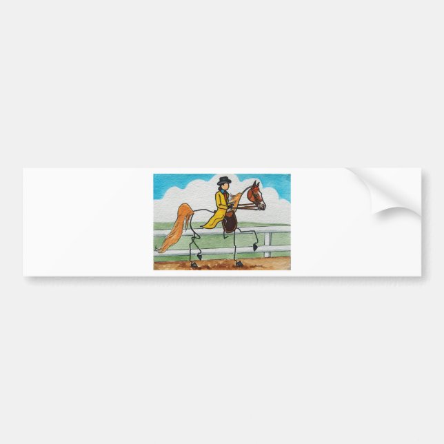 Pegatina Para Coche Americano Saddlebred del CABALLO de PALILLO (Frente)