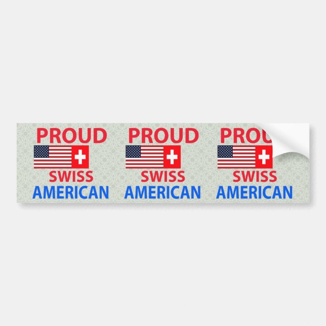 Pegatina Para Coche Americano suizo orgulloso (Frente)