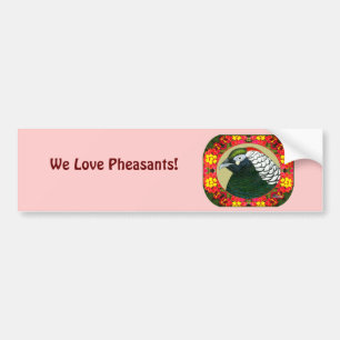 Pegatina Para Coche Amherst Pheasant and Flowers