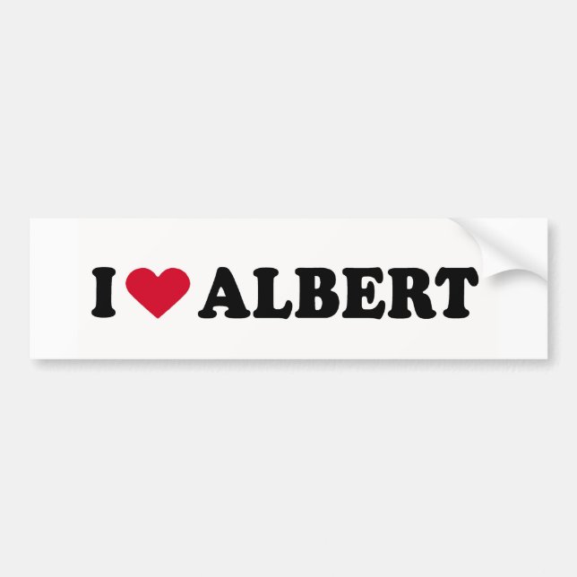 PEGATINA PARA COCHE AMO A ALBERT (Frente)