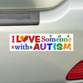 Pegatina Para Coche Amo a alguien con AUTISMO