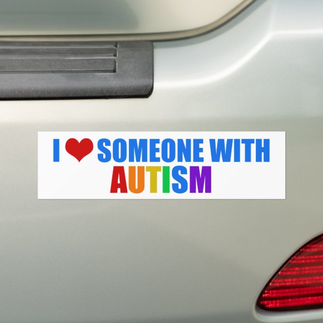 Pegatina Para Coche Amo A Alguien Con Autismo Hermoso Arcoiris (en coche)