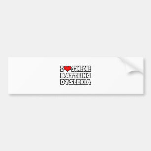Pegatina Para Coche Amo A Alguien Que Batalla Contra La Dislexia