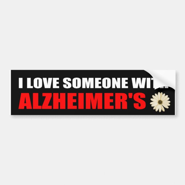 Pegatina Para Coche Amo a alguien que tiene Alzheimer (Frente)