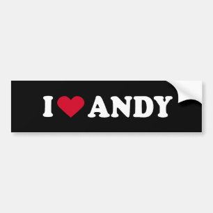 PEGATINA PARA COCHE AMO A ANDY