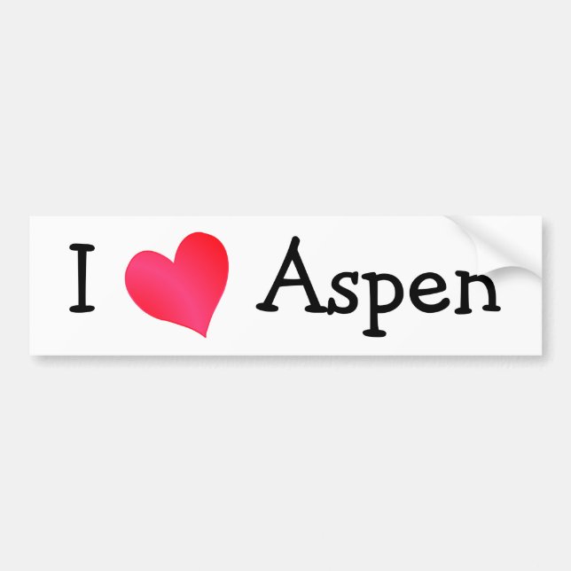 Pegatina Para Coche Amo a Aspen (Frente)