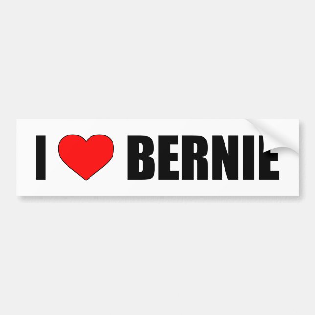 PEGATINA PARA COCHE "AMO A BERNIE" (Frente)