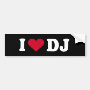 PEGATINA PARA COCHE AMO A DJ