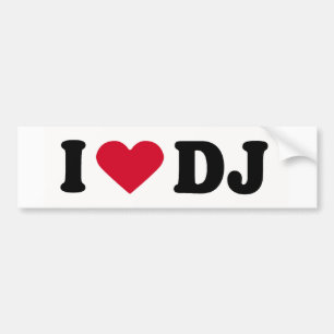PEGATINA PARA COCHE AMO A DJ
