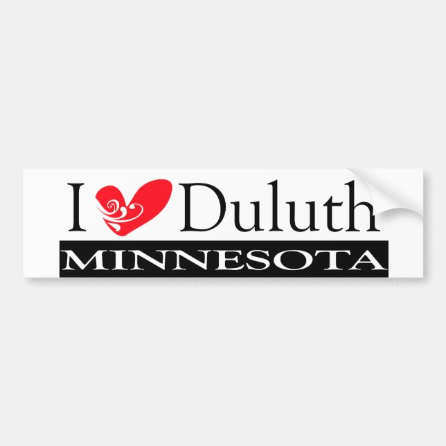 Pegatina Para Coche Amo a Duluth Minnesota (Frente)