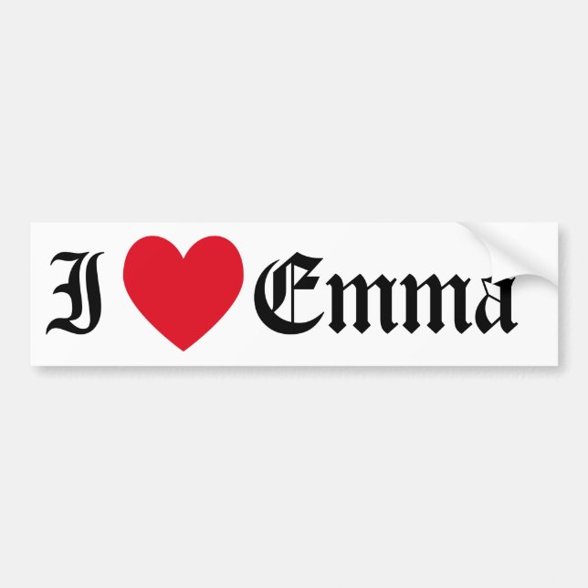 Pegatina Para Coche Amo A Emma Bumper Sticker (Frente)
