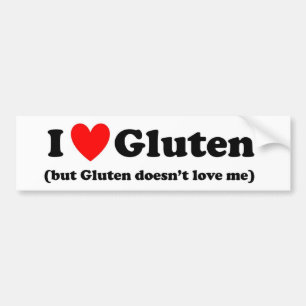 Pegatina Para Coche Amo a Gluten (pero Gluten no me ama)