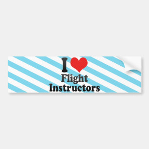 Pegatina Para Coche Amo a instructores del vuelo