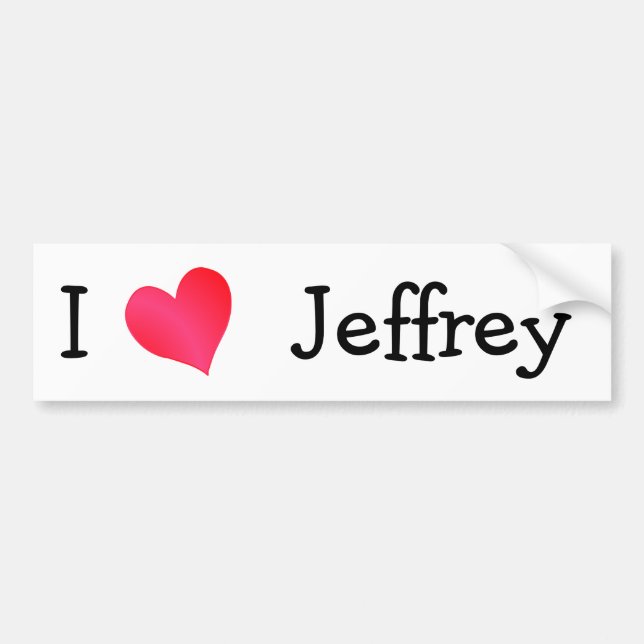 Pegatina Para Coche Amo A Jeffrey (Frente)