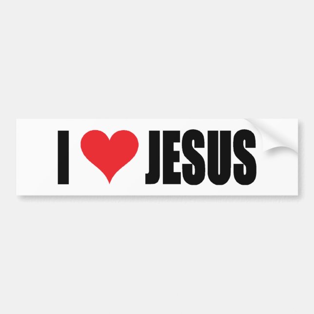 Pegatina Para Coche Amo A Jesus Bumper Sticker (Frente)