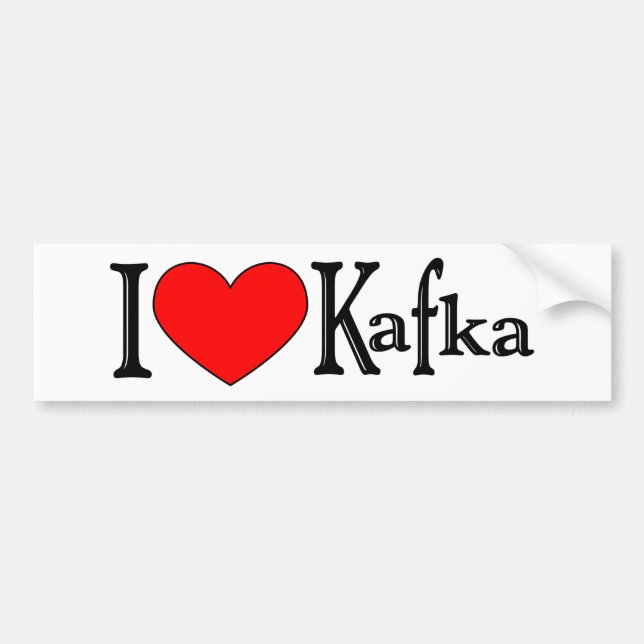 Pegatina Para Coche Amo a Kafka (Frente)