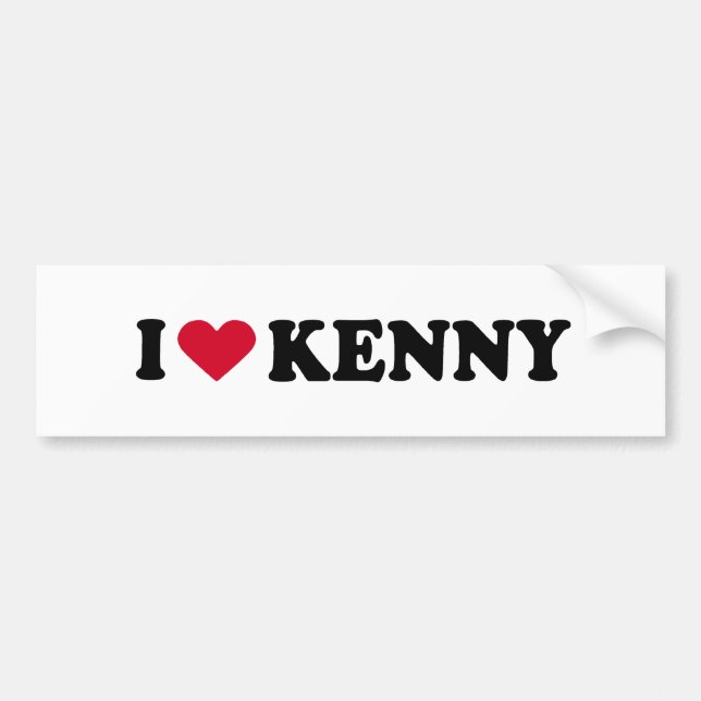 PEGATINA PARA COCHE AMO A KENNY (Frente)