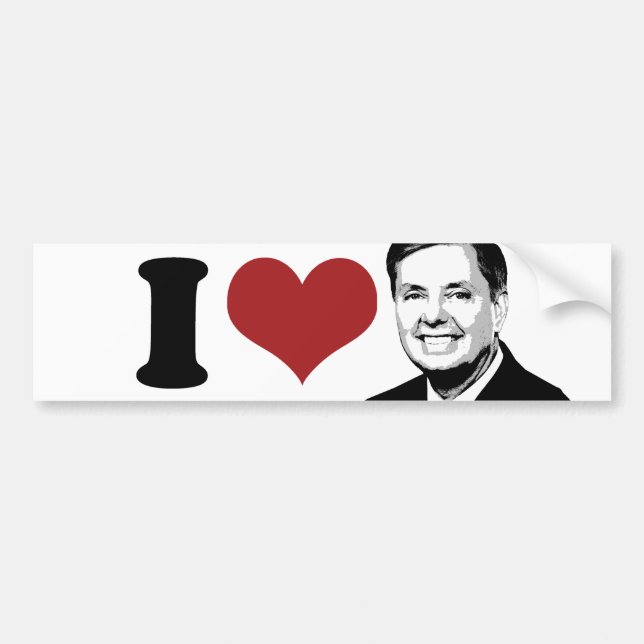 Pegatina Para Coche Amo a Lindsey Graham para presidente Bumper --.png (Frente)