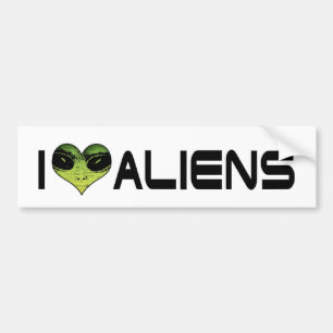 Pegatina Para Coche Amo a los Alienígenas Bumper Sticker