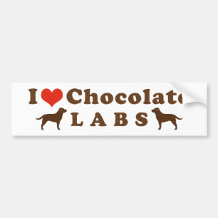 Pegatina Para Coche Amo a los Chocolate Labs
