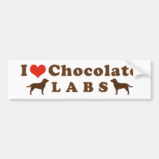 Pegatina Para Coche Amo a los Chocolate Labs (Frente)