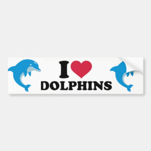 Pegatina Para Coche Amo a los delfines