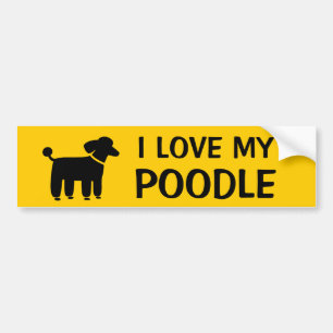 Pegatina Para Coche AMO A MI CANICHE - Gráfico de perro con texto pers