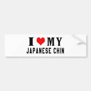 Pegatina Para Coche Amo a mi Chin japonés