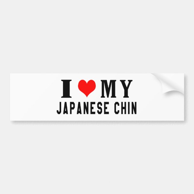 Pegatina Para Coche Amo a mi Chin japonés (Frente)