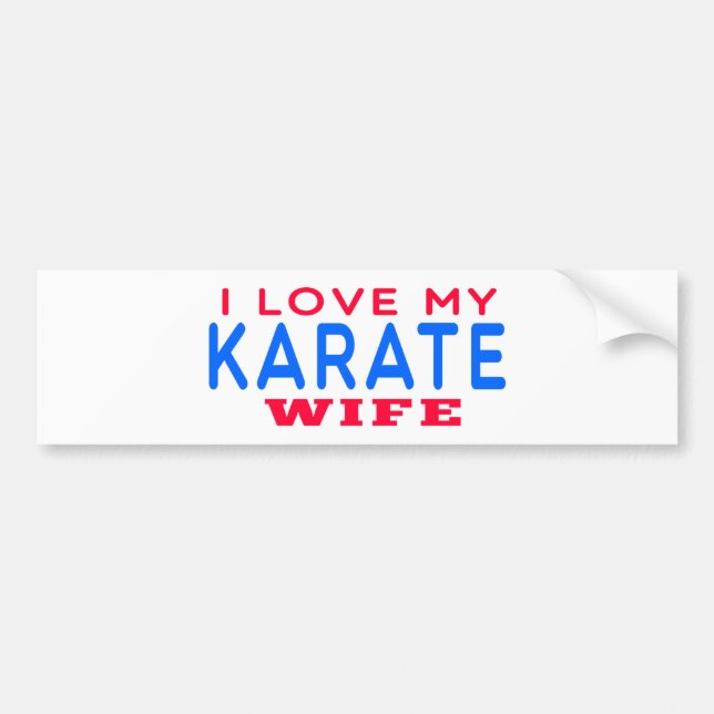Pegatina Para Coche Amo a mi esposa del karate (Frente)
