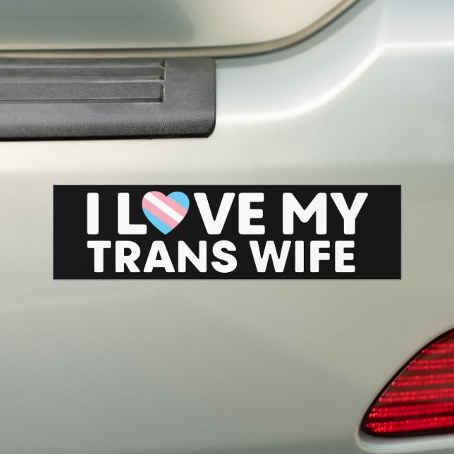 Pegatina Para Coche Amo a mi esposa transgénero LGBT (en coche)