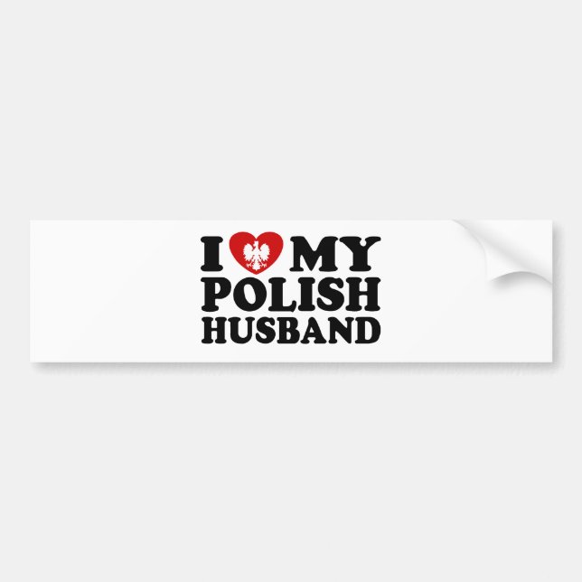 Pegatina Para Coche Amo a mi esposo polaco (Frente)