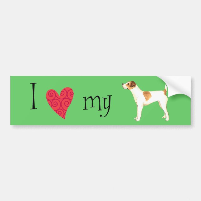 Pegatina Para Coche Amo a mi Jack Russell Terrier (Frente)