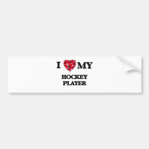 Pegatina Para Coche Amo a mi jugador de hockey
