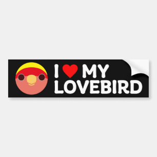 Pegatina Para Coche AMO A MI LOVEBIRD – Carafuego (lutino)