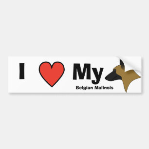 Pegatina Para Coche Amo a mi Malinois belga